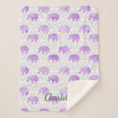 Couverture Sherpa Primitif Chevron de Shibori d'éléphant d'aquarelle (Devant)