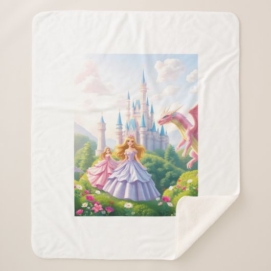 Couverture Sherpa Princess Castle Girls Blanket - Fairy Tale Toddler (Devant)