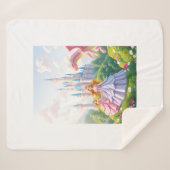 Couverture Sherpa Princess Castle Girls Blanket - Fairy Tale Toddler (Devant (Horizontal))