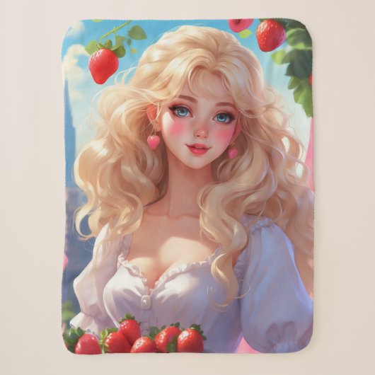 Couverture Sherpa Princesse aux fraises (Devant)