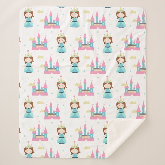 Couverture Sherpa Princesse Bébé Motif fille (Devant)