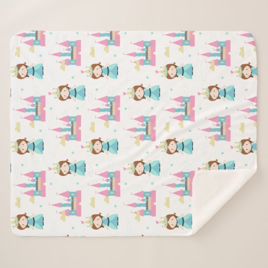 Couverture Sherpa Princesse Bébé Motif fille (Devant (Horizontal))