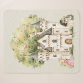 Couverture Sherpa Princesse de Conte de Fées à l'Aquarelle Fantaisis (Devant (Horizontal))