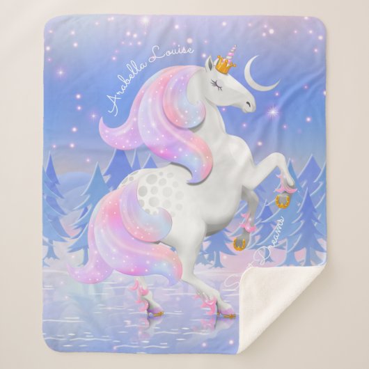 Couverture Sherpa Princesse Unicorne Bleue sur le Décor Infirmière d (Devant)