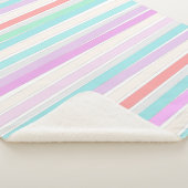 Couverture Sherpa Printemps couleurs d'été en rayures (3/4)