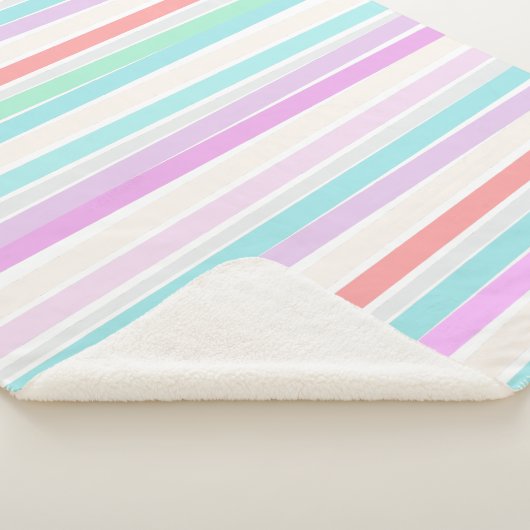 Couverture Sherpa Printemps couleurs d'été en rayures (3/4)