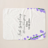 Couverture Sherpa Printemps frais camping fleurs de lavande nom date (Devant (Horizontal))