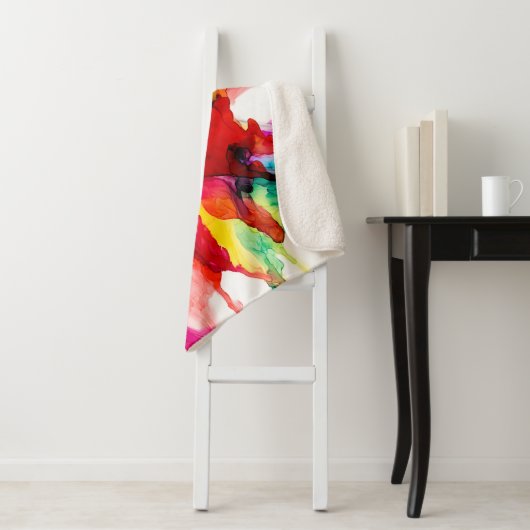 Couverture Sherpa Prisme de bijoux - Aquarelle (En situation)