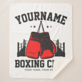 Couverture Sherpa Pro Boxer AJOUTER NOM Gants rouges Boxer Ring Trai (Devant)