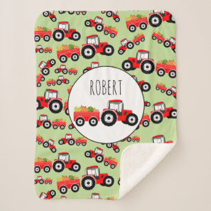 Couverture Sherpa Produit de la ferme de camion de tracteur rouge pe