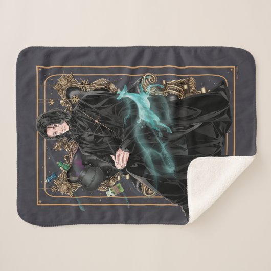 Couverture Sherpa Professeur Anime Severus Snape assis (Devant (Horizontal))