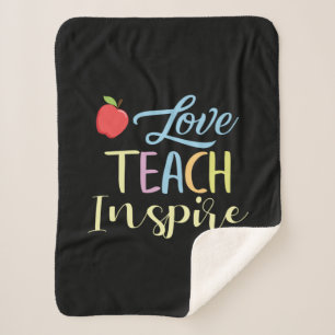 Couverture Sherpa Professeur Cadeaux Love Teach Inspire