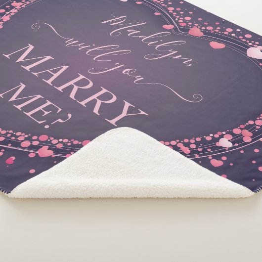 Couverture Sherpa Proposition de mariage des coeurs roses (3/4)