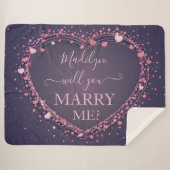 Couverture Sherpa Proposition de mariage des coeurs roses (Devant (Horizontal))