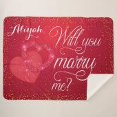 Couverture Sherpa Proposition de mariage des Coeurs rouges (Devant (Horizontal))
