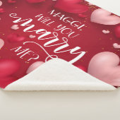 Couverture Sherpa Proposition de mariage personnalisé des Coeurs rou (3/4)