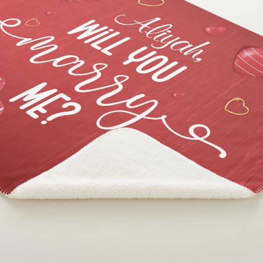 Couverture Sherpa Proposition de mariage Red Wood Hearts (3/4)