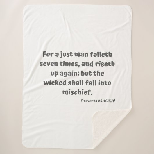 Couverture Sherpa Proverbes 24:16 KJV Bible Verse Écriture (Devant)