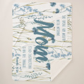Couverture Sherpa Proverbes 31 Maman Fleurs Bleues & Or (Devant)