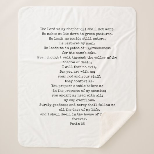 Couverture Sherpa Psalm 23 Sherpa Fleece Blanket PERSONNALISABLE (Devant)