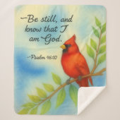 Couverture Sherpa Psalm 46:10 Be Still Red Cardinal Scripture Nature (Devant)