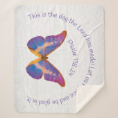 Couverture Sherpa Psaume 118:24 et papillon aquarelle (Devant)