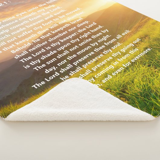 Couverture Sherpa Psaume 121 Écriture Sherpa Blanket (3/4)