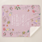 Couverture Sherpa Psaume 91 Bible Verse Fleurs sauvages Sherpa Blank (Devant (Horizontal))