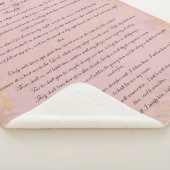 Couverture Sherpa Psaume 91, Écriture & Eucalyptus Feuille, Rose (3/4)