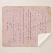 Couverture Sherpa Psaume 91, Écriture & Eucalyptus Feuille, Rose (Devant (Horizontal))