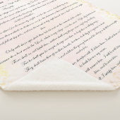 Couverture Sherpa Psaume 91, Ecriture & Eucalyptus Feuilles, Blush (3/4)