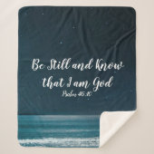 Couverture Sherpa Psaume Be Still and Know I Am God Night Beach (Devant)