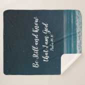 Couverture Sherpa Psaume Be Still and Know I Am God Night Beach (Devant (Horizontal))