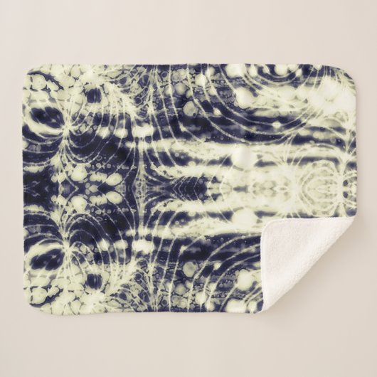 Couverture Sherpa psychedelic abstract art black and white (Devant (Horizontal))