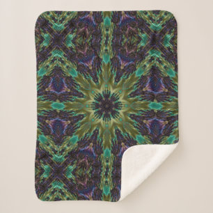Couverture Sherpa Psychédélique Mandala Rétro Hippie Trippy Boho Chi