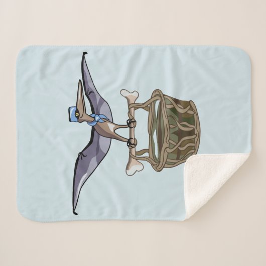 Couverture Sherpa Pteranodon Portant Un Panier (Devant (Horizontal))