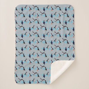 Couverture Sherpa Puffin Party (Bleu clair)