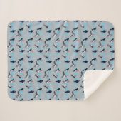 Couverture Sherpa Puffin Party (Bleu clair) (Devant (Horizontal))