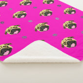 Couverture Sherpa Pug Rose (3/4)
