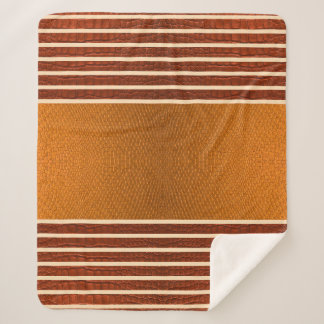 Couverture Sherpa Pumpkin & Rust Exotic Faux Snake Leather Line Art