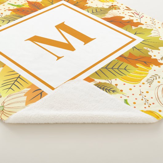 Couverture Sherpa Pumpkins Autumn Fall Harvest Pattern (3/4)
