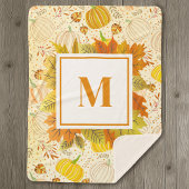 Couverture Sherpa Pumpkins Autumn Fall Harvest Pattern