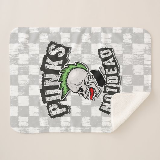 Couverture Sherpa Punks pas mort crâne Mohawk Punk Rock Rocker (Devant (Horizontal))