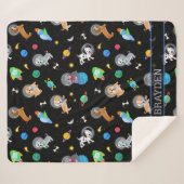 Couverture Sherpa Puppies In Space Watercolor Dog Astronauts (Devant (Horizontal))