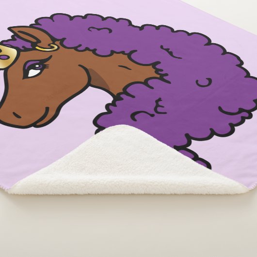 Couverture Sherpa Purple Afro Unicorn (3/4)