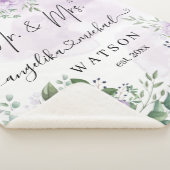 Couverture Sherpa Purple Blush Roses M et Mme Script moderne (3/4)
