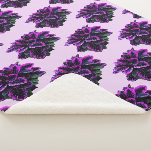 COUVERTURE SHERPA PURPLE CALATHEA (3/4)