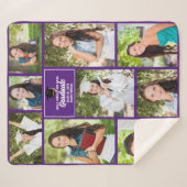 Couverture Sherpa Purple Graduate Photo Collage Graduation (Devant (Horizontal))