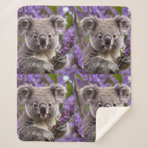 Couverture Sherpa Purple Jacaranda Koala Ours,