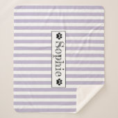 Couverture Sherpa Purple Pastel Stripes Chien Personnalisé Chat Anim (Devant)